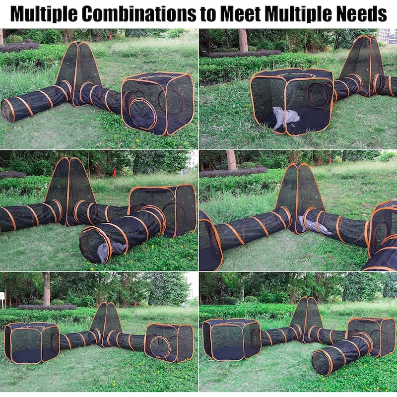 ColourTreeUSA Portable Pet Outdoor Cat Playpen Collapsible Tent Tunnel Compound House