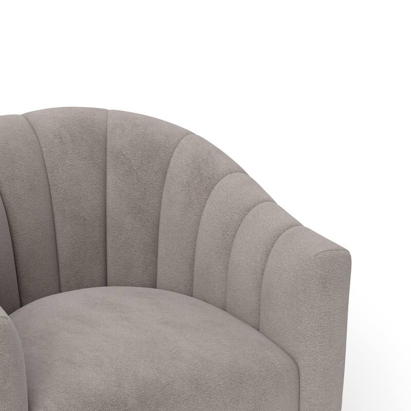 SEYNAR Modern Glam Velvet Upholstered Round Swivel Accent Arm Barrel Chair for Living Room Set of 2