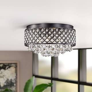 Silver Orchid Taylor 4-light Antique Black Flush Mount Chandelier