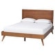 preview thumbnail 12 of 31, Jiro Platform Bed - Mid-Century Modern Wood Bed Frame with Panel Headboard and Angled Legs for Bedroom or Guest Room