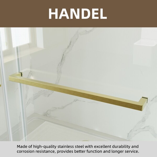 59''x72'' Frameless Double Sliding Bathroom Shower Door, 8mm Thick