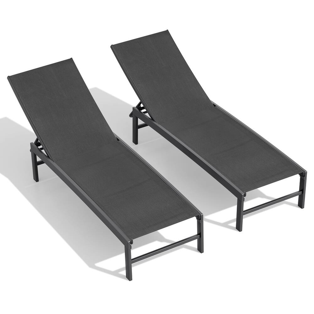 Crestlive Products Outdoor Patio Adjustable Chaise Lounge Chairs