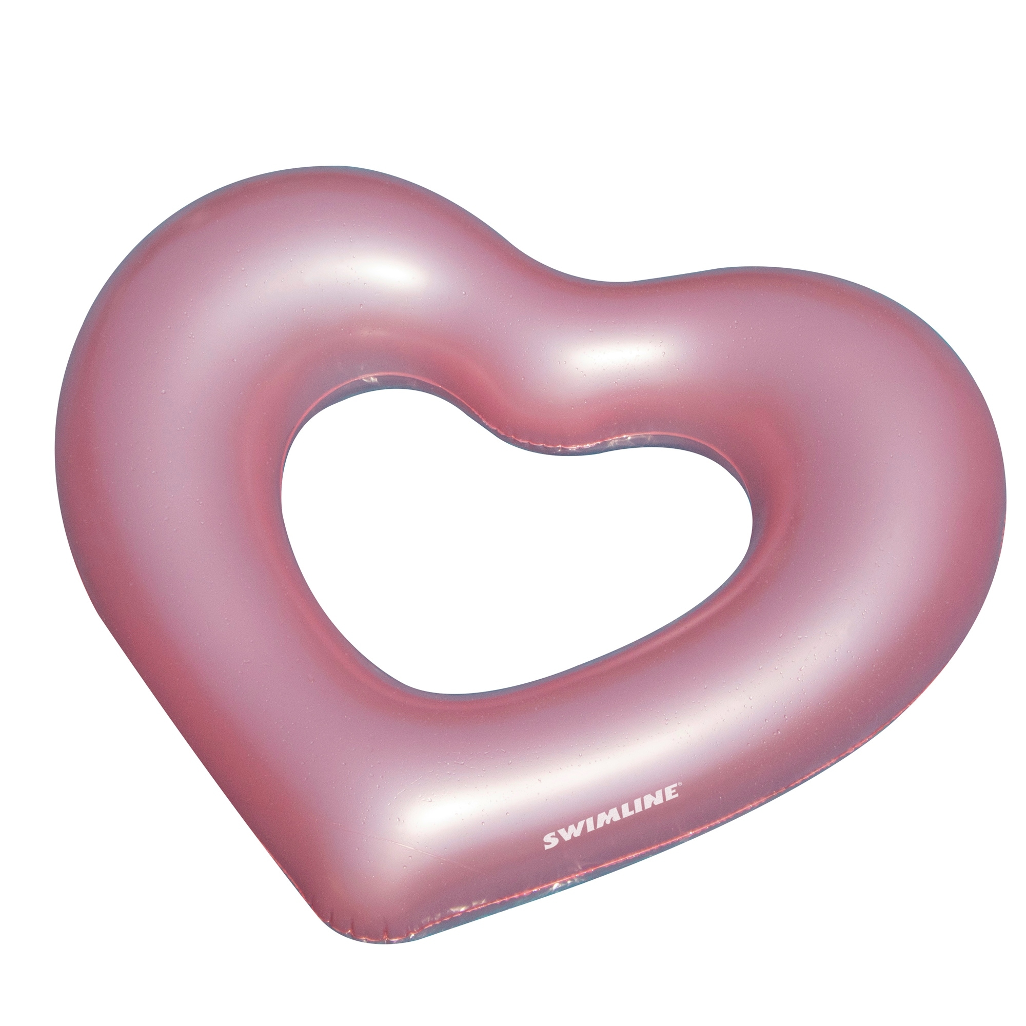 Metallic Heart Shaped Inner Tube Swimming Pool Float - 68" - Pink