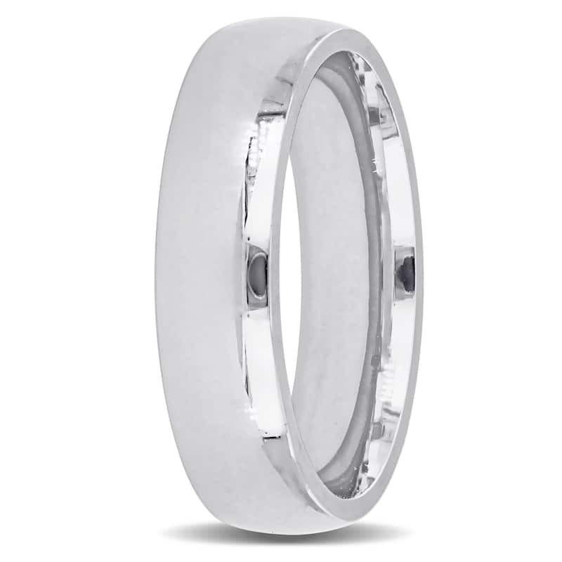 Miadora Mens 5.5 mm Comfort Fit Wedding Band in 14k White Gold