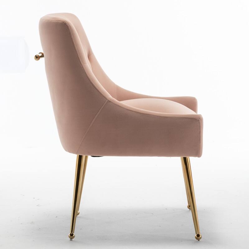 SEYNAR Modern Velvet Dining Chairs Set of 4, Upholstered Accent Chair Tufted Back Armless Chair with Back Pull