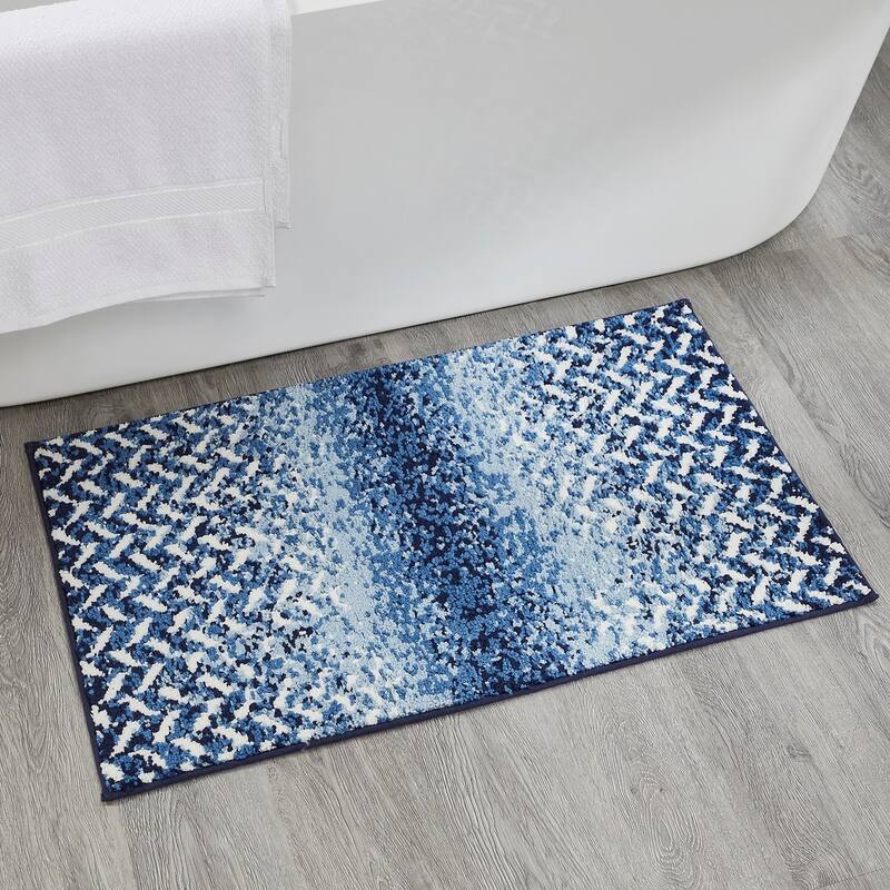 Better Trends 100% Micro Polyester 4&5 Pc Bathroom Rug Set-Casablanca Collection with Chevron Pattern, Machine Washable Bath Mat