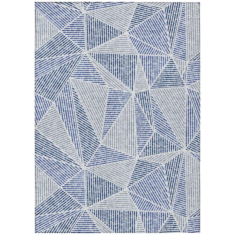 HomeRoots Geometric Transitional Rectangle Outdoor Rug