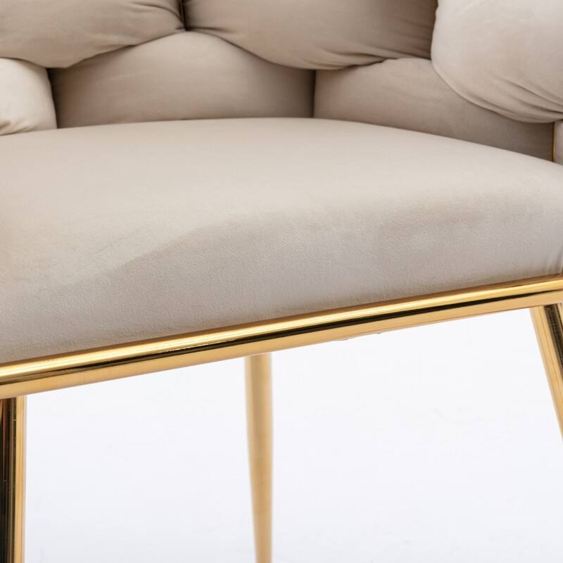 Set of 2 Velvet Accent Chairs - Modern Stool for Bedroom Dresser, Vanity, and Seating