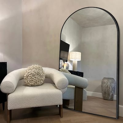 Modern Arched Full Length Aluminum Alloy Floor Mirror Standing Mirror