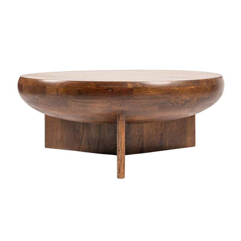 Wyatt Semi-Sphere Mango Wood Coffee Table with Solid Legs