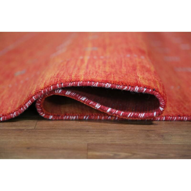 Hand Knotted Oriental 100% Wool Carpet Tribal Tribal Oranges & Rust Gabbeh Area Rug - 9' 7'' X 8' 3''