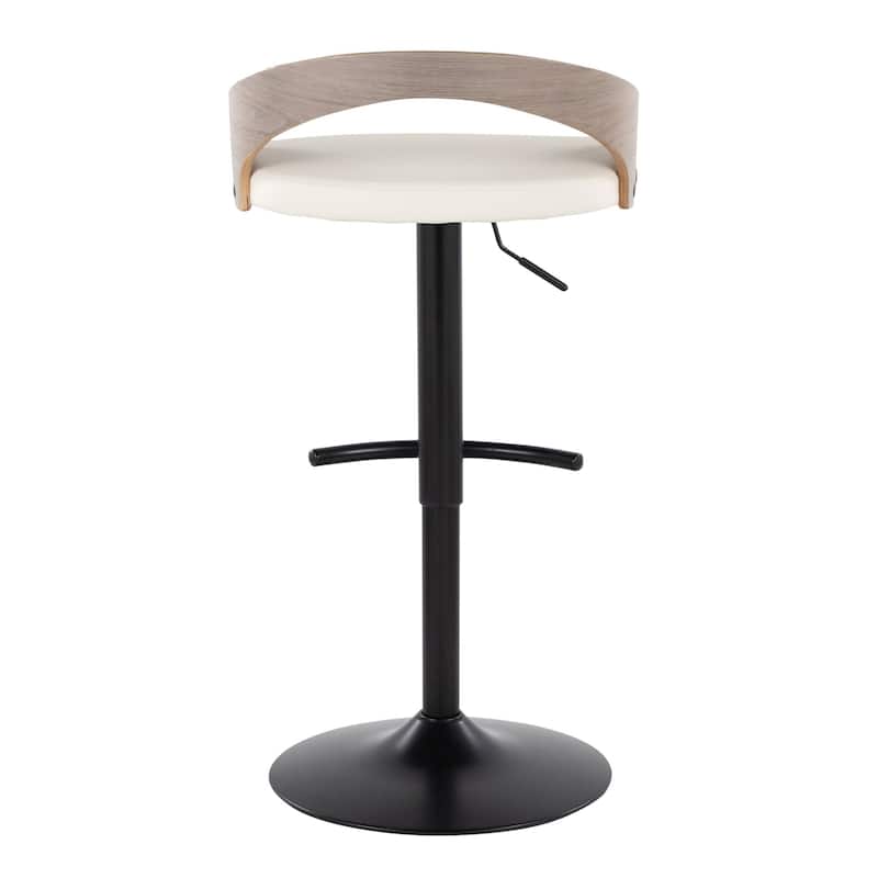 Grotto Adjustable Barstool with Back Base- Set Of 3