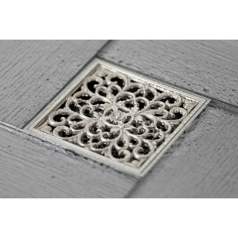 Watercourse Scroll 4" Square Grid Shower Drain