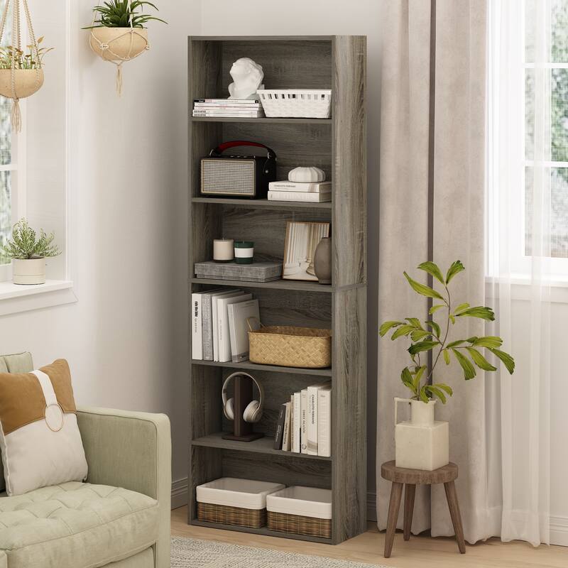 Furinno JAYA Simply Home Free Standing 6-Tier Open Storage Bookcase