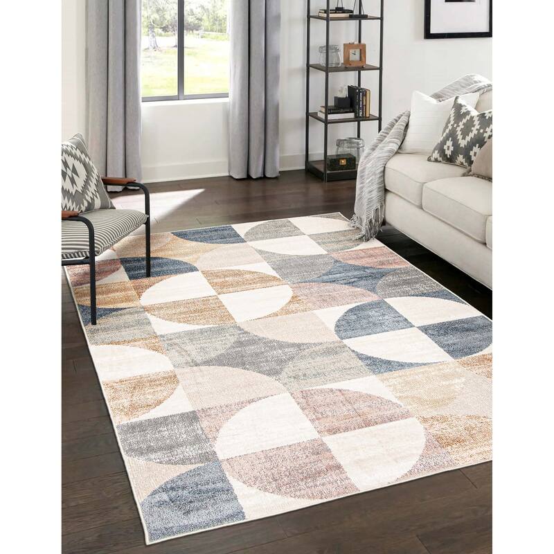 ECARPETGALLERY Machine Woven Bennett Ivory Area Rug