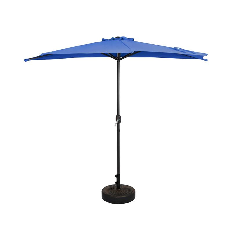 Andrea 9-Ft. Half Umbrella with Bronze Finish Fillable Base