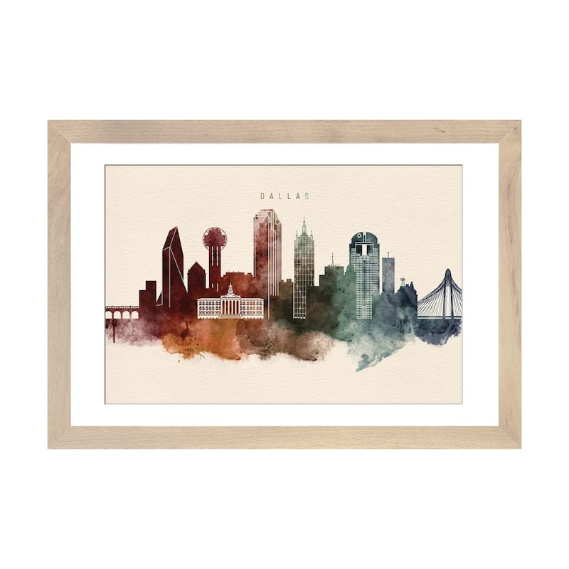 iCanvas "Dallas Desert Skyline" by WallDecorAddict - Natural - 24x32x1