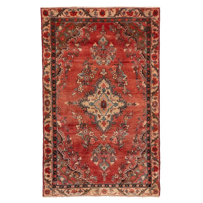 ECARPETGALLERY Hand-knotted Andelz Red Wool Rug - 3'5 x 5'9