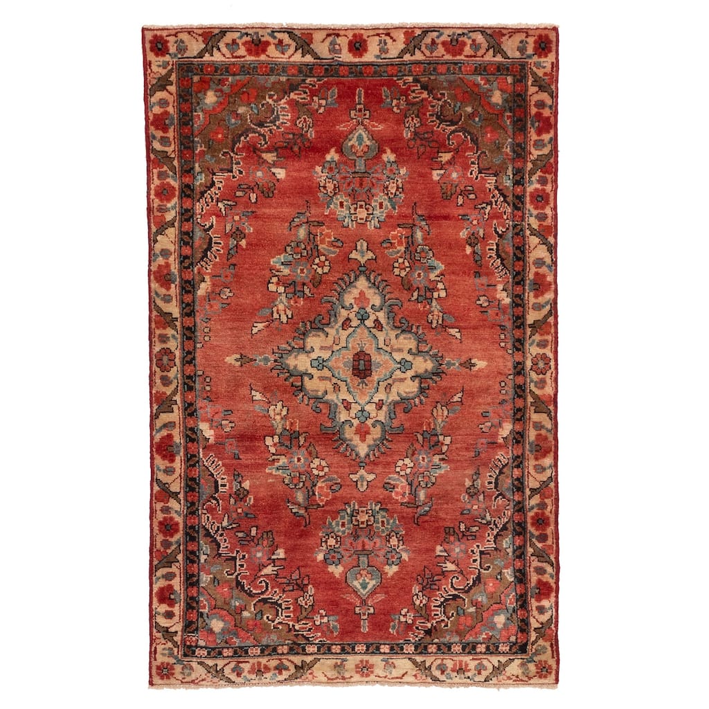ECARPETGALLERY Hand-knotted Andelz Red Wool Rug - 3'5 x 5'9