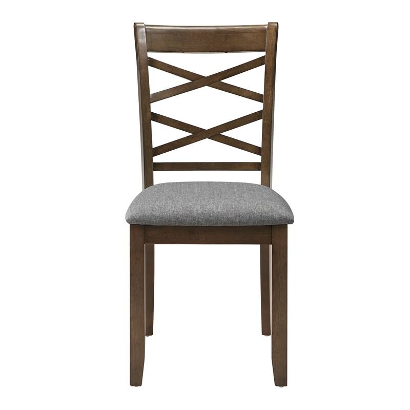 Wooden Dining Chairs Set of 4 with Linen Padded Seat