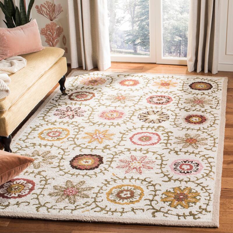 SAFAVIEH Handmade Blossom Euna Modern Floral Wool Rug