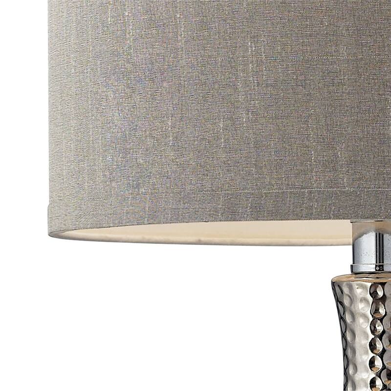 Atlas Lighting Hammered Chrome 21.5'' High 1-Light Table Lamp - Chrome - 21.5 inch High