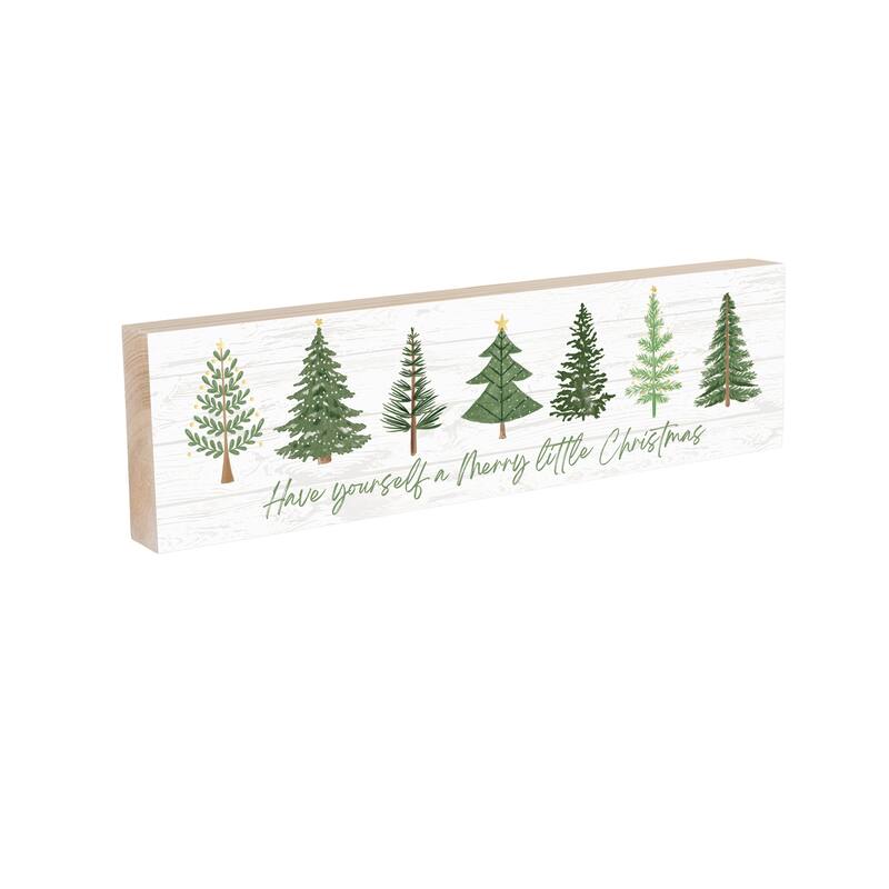 Shades of Green Mantel Sign - "Have Yourself A Merry Little Christmas" - 18" x 5" - Multicolor