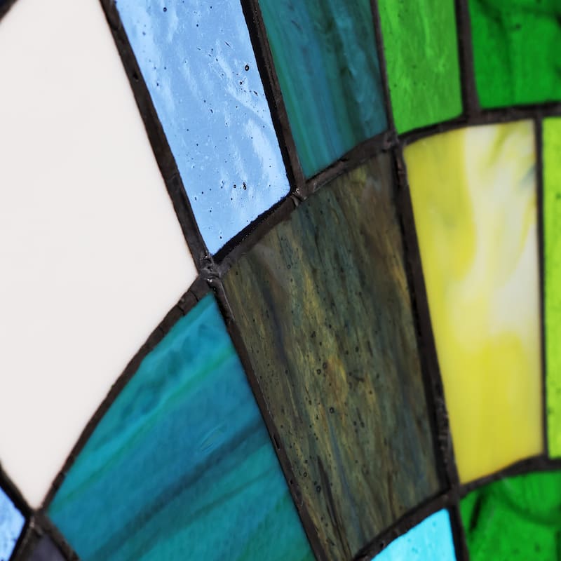 River of Goods Tiffany-style Rays of Sunshine 12-inch Stained Glass Panel-Rainbow - 20"L x 0.25"W x 12"H