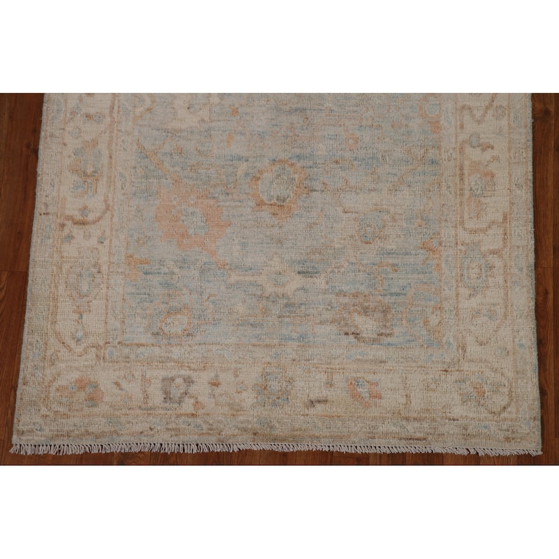 Hand-knotted Oushak Turkish Rug Oriental Floral Wool Carpet - 3'11"x 5'10"
