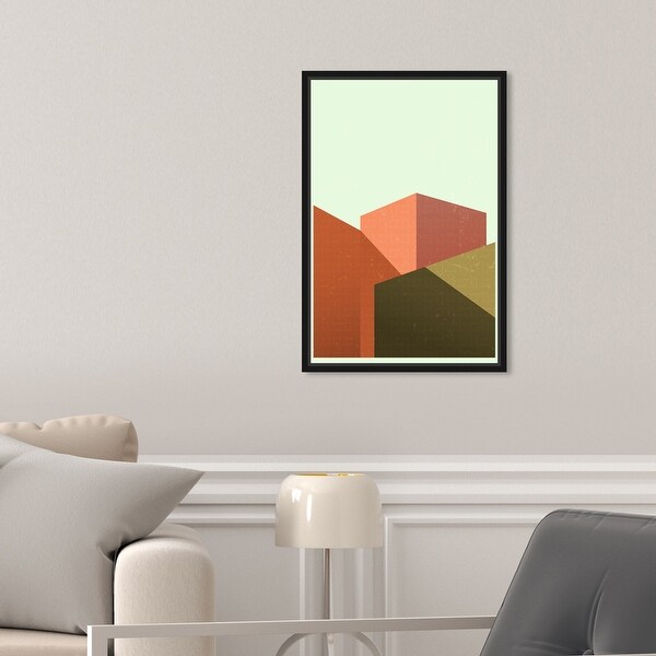 Oliver Gal 'Freeshape Building 2' Abstract Orange Wall Art Canvas