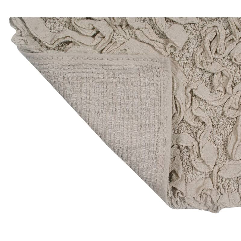 Bell Flower Collection 100% Cotton Non-Slip Bathroom Rug Set, Machine Washable Bath Rug, 5 Piece Bath Mat Set with Runner