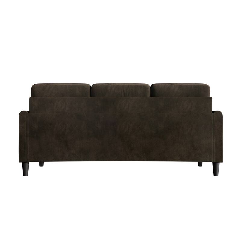 Clayfell Goliad Velvet Arm Sofa with Pocket Spring, Soft Cushions, Clean Lines Design