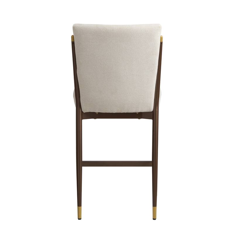 Christopher Knight Home - LuxeCraft Modern Upholstered Metal Base Counter Stool with Solid Back Design (Set of 2)