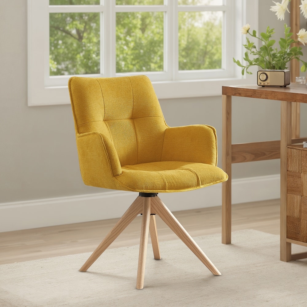 Art Leon Swivel Wood Accent Arm Chair