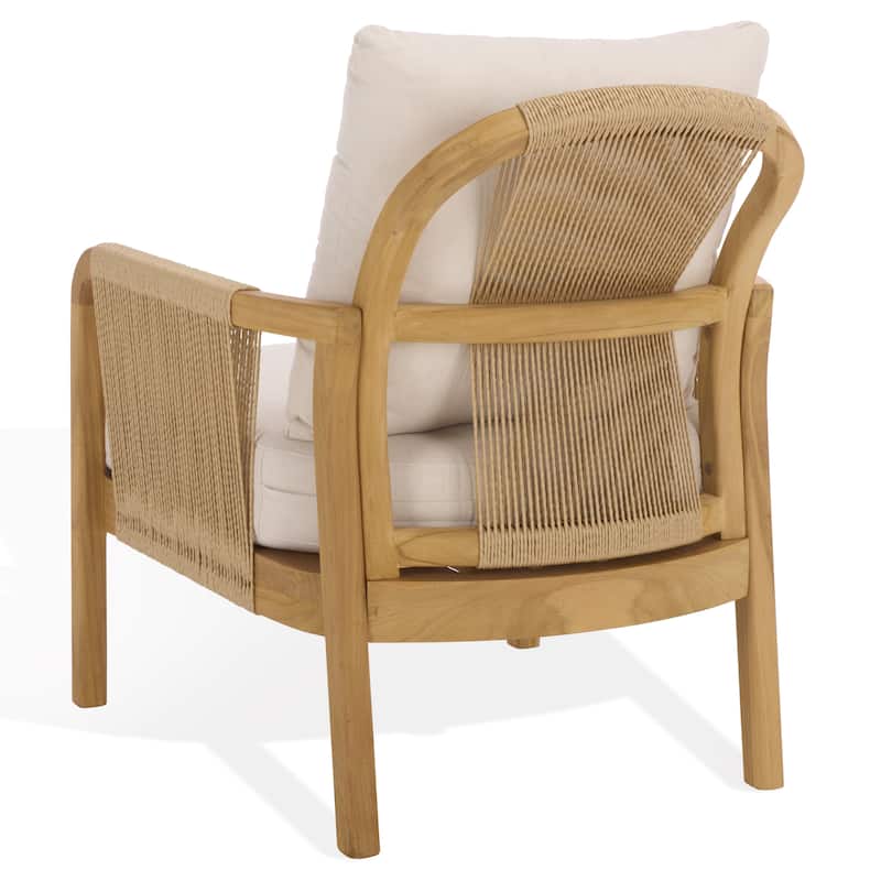 SAFAVIEH Couture Rogers Teak & Hyacinth Chair - 29"W x 34"D x 34"H