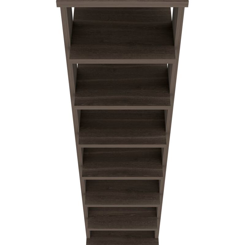 Walnut 7-Tier Tall Vertical Shoe Rack, Freestanding Organizer