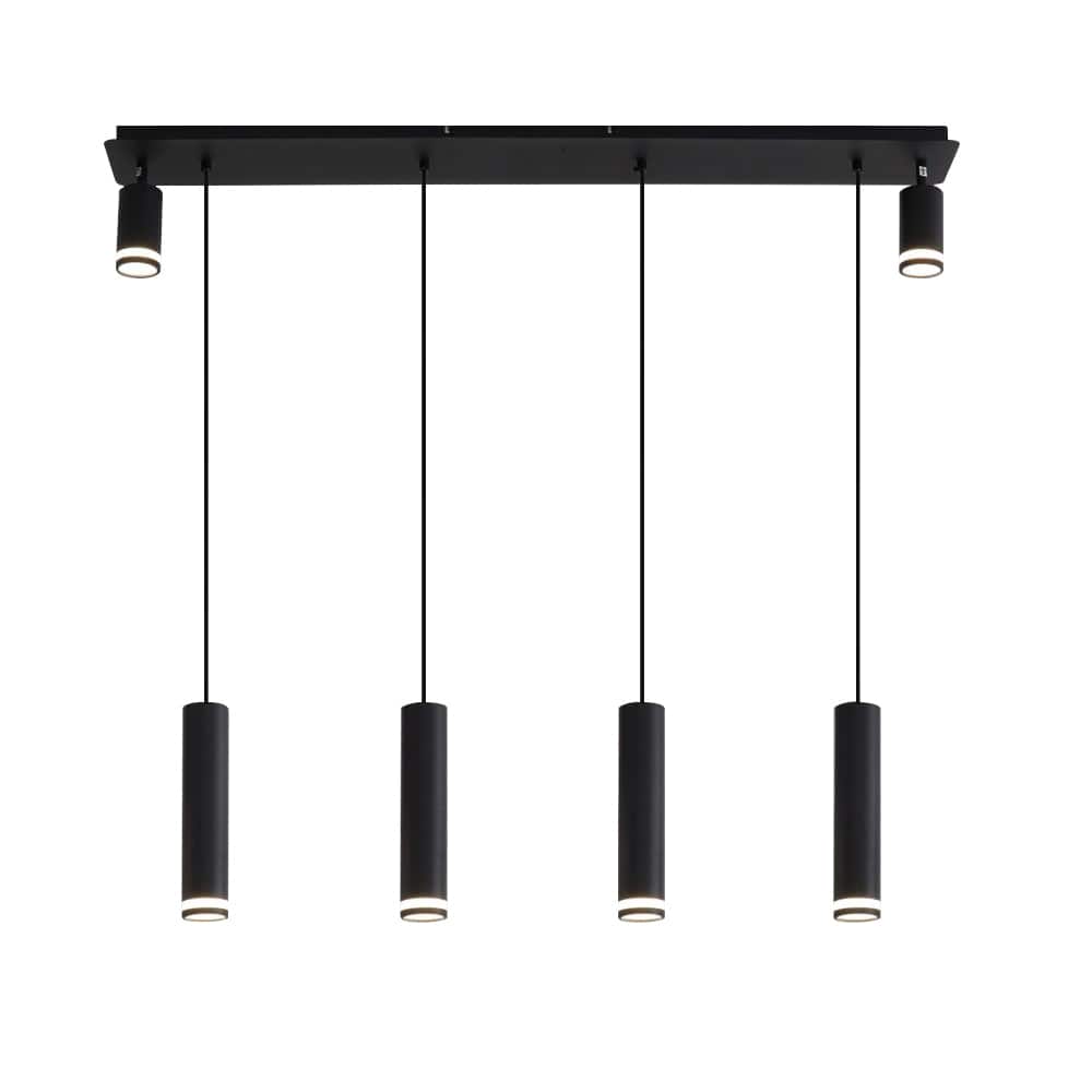 6 - Light Matte Black Kitchen Island Pendant[No Bulb]