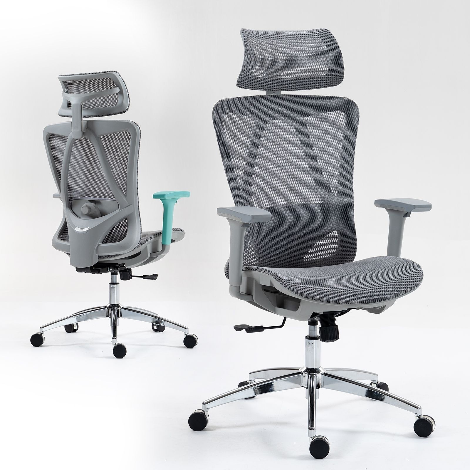 Ergonomic High Back Mesh Office Chair with Adjustable Headrest, Lumbar Support, Height Adjustable Swivel Computer Chair