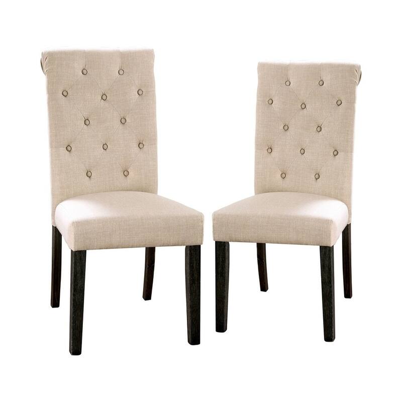 Copper Grove Chalwa Tufted Linen Fabric Dining Chairs (Set of 2)