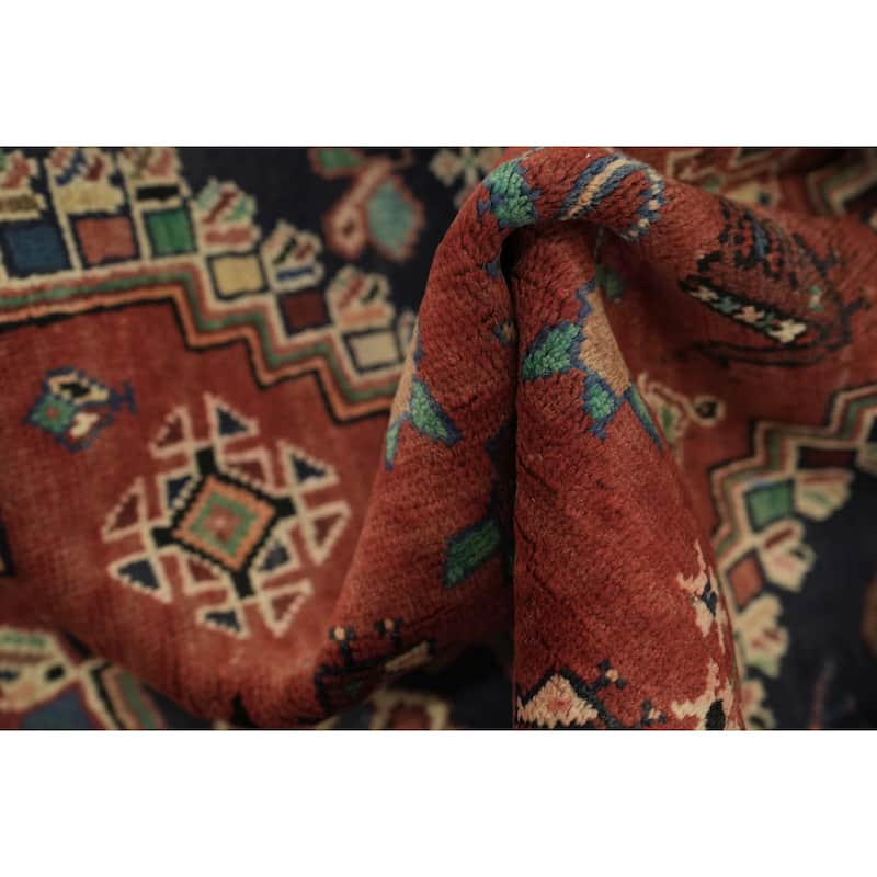 Hand Knotted Oriental 100% Wool Carpet Traditional Tribal Red Shiraz Area Rug - 5' 6'' X 3' 8''