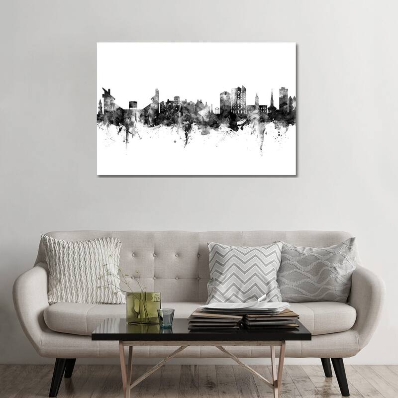 iCanvas "Athens Georgia Skyline Black And White" by Michael Tompsett Canvas Print - 32x48x1.5