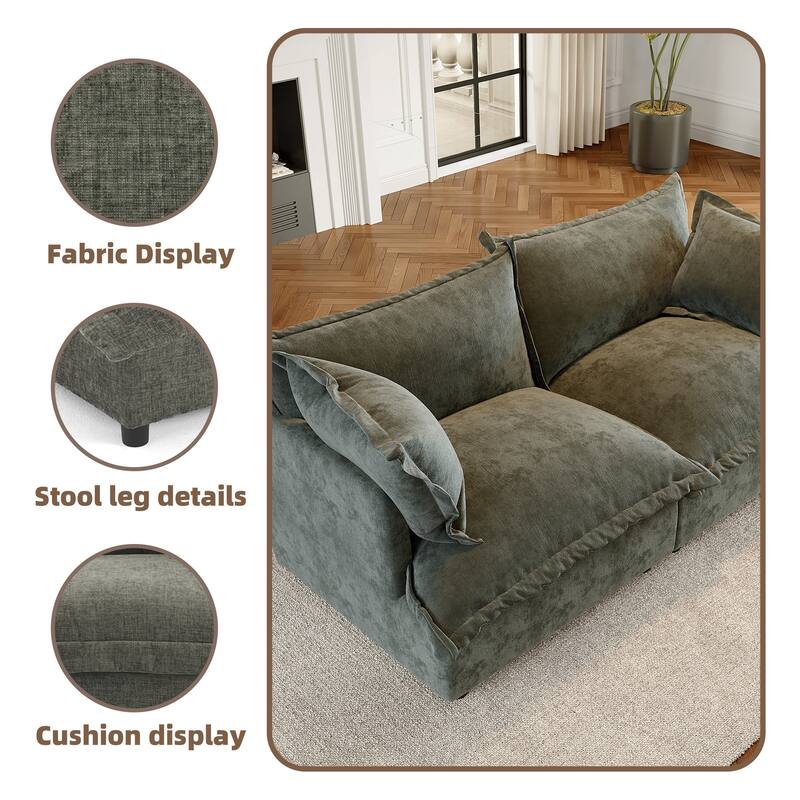 Cloud Chenille Upholstered Modular Sectional Sofa