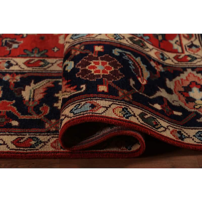 Red Orange Oushak Indian Large Rug Handmade Wool Carpet - 9'10"x 13'10"