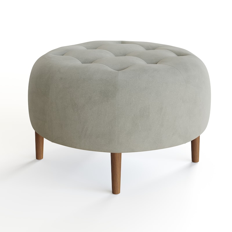 Bloomfield Round Performance Velvet Ottoman