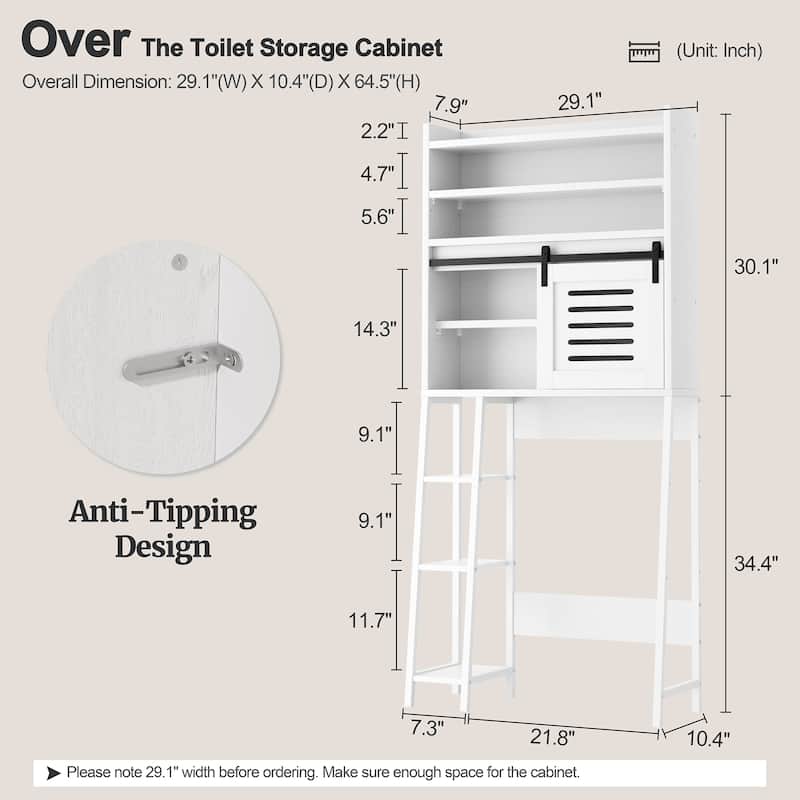 Over The Toilet Storage Cabinet – Farmhouse Storage Cabinet With Sliding Door