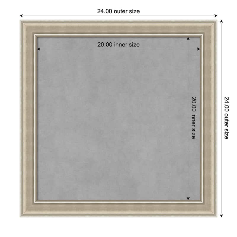 Amanti Art Mezzo Silver Framed Magnetic Board - Board Size 20x20