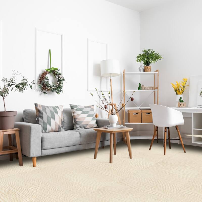 Sorbus 80 Sq. Ft. Wood Grain Floor Tiles Foam Mat EVA Interlocking Mats Tile 3/8-Inch Thick Flooring Wood Puzzle Exercise Mats