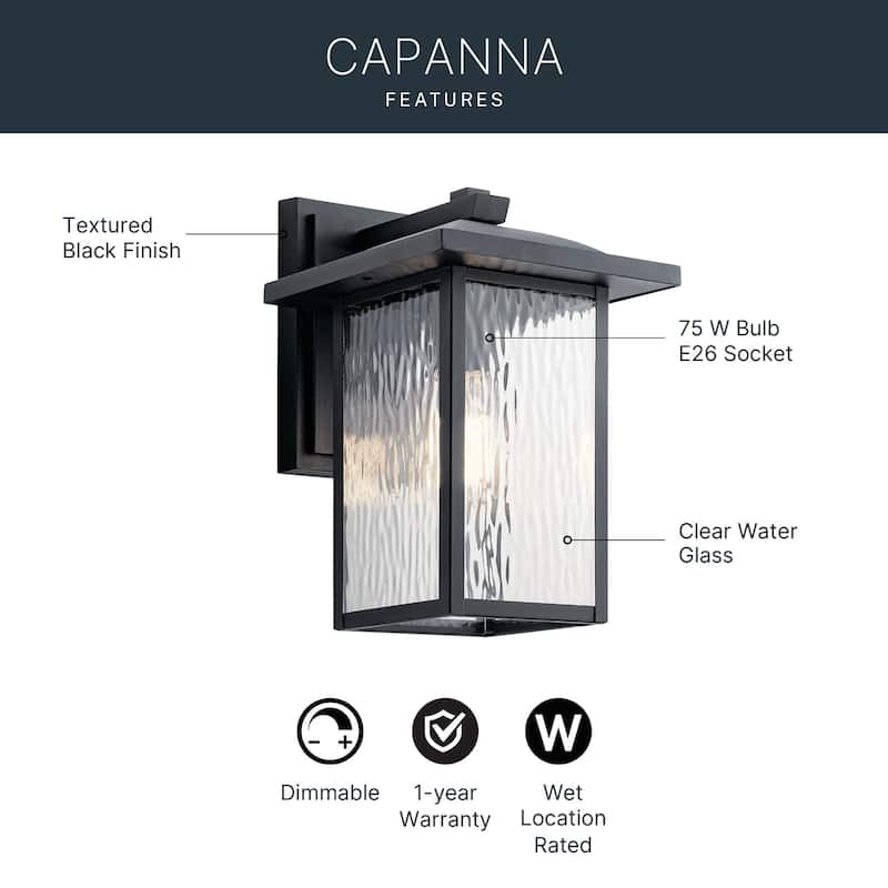 Kichler Lighting Capanna Collection 1-light Textured Black Outdoor Wall Lantern