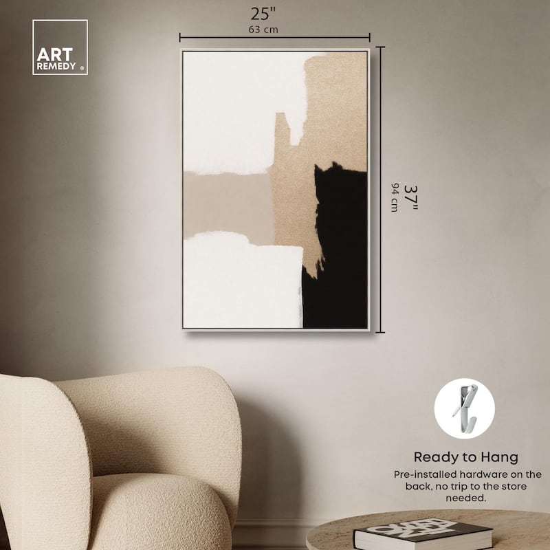 Beige and Black III Canvas by Art Remedy