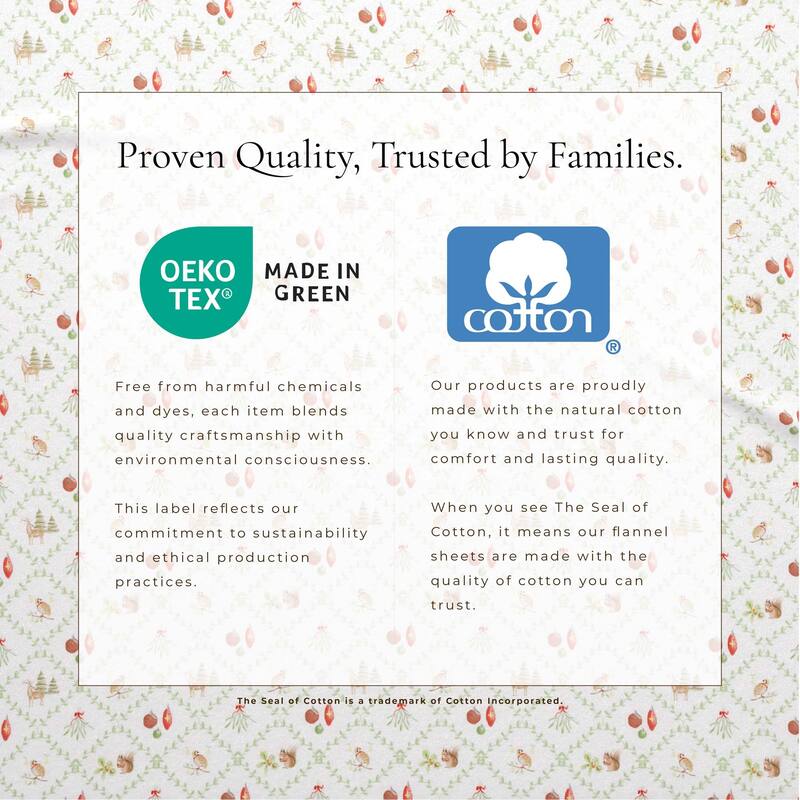 Linery & Co. Ultra-Soft Turkish Cotton Flannel Holiday Print Sheet Set